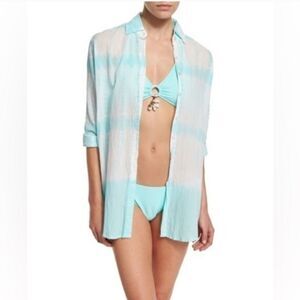 LETARTE Apres Soleil Button-Down Oversized Shirt Size Small